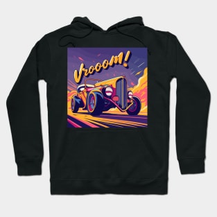 Vrooom seventies car Hoodie